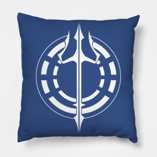 Trident - Original Logo Banner Sigil - Light Design for Dark Backgrounds Pillow