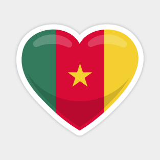 Cameroon Flag Heart Magnet