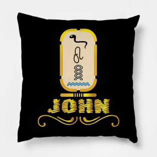 JOHN-American names in hieroglyphic letters-JOHN, name in a Pharaonic Khartouch-Hieroglyphic pharaonic names Pillow