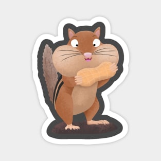 Cute funny big cheeks chipmunk cartoon Magnet