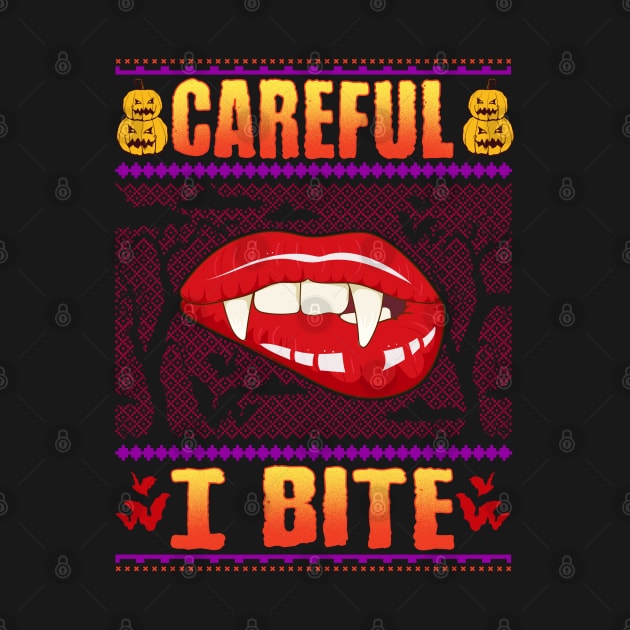 Sexy Female Vampire Lips Ugly Halloween Sweater Design by creative