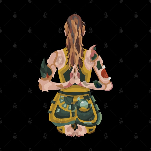 WOMEN DOING YOGA - PRAYER MUDRA BEHIND THE BACK POSTURE by STYLIZED ART