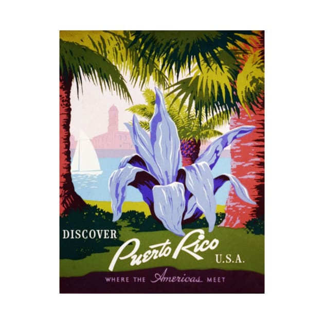 Vintage Travel Poster, Discover Puerto Rico! by MasterpieceCafe