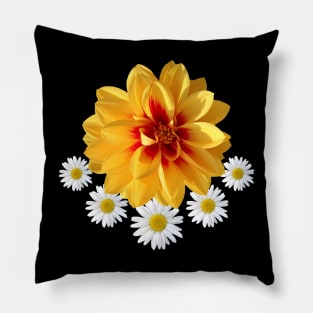 Daisies with Yellow Blossom Floral Floral Pattern Floral Pillow