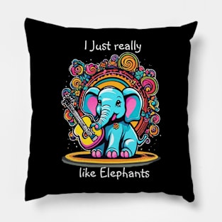 Melodic Trunk Serenade I just really like elephant Pillow