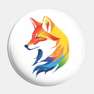 Rainbow  Fox Pin