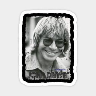 John Denver// black white design Magnet