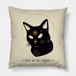 Live in the Meow Pillow