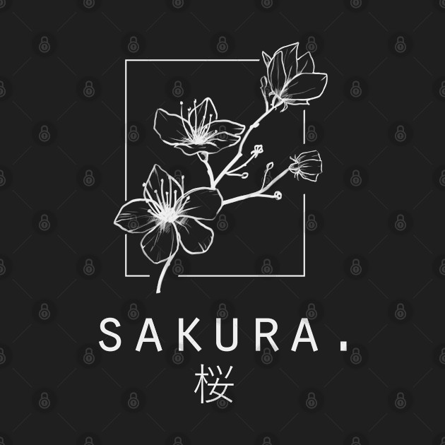 Sakura" Cherry Blossom Japanese Minimalist/Simple Design (Black) - Sakura - Phone Case