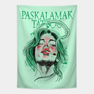 paskalamak tattoo in green again Tapestry