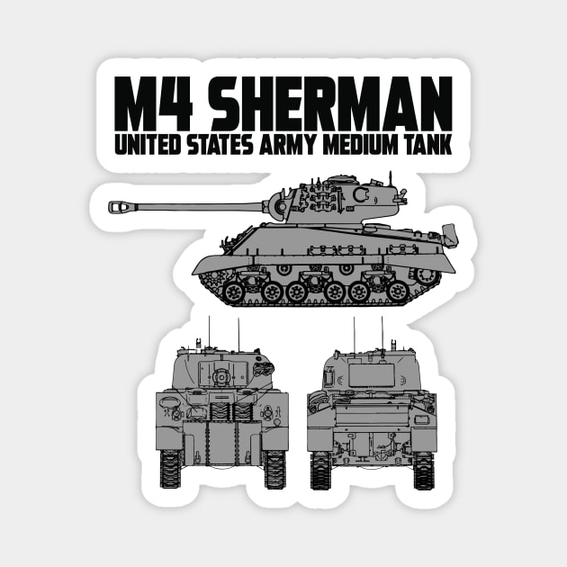 M4 SHERMAN Magnet by theanomalius_merch