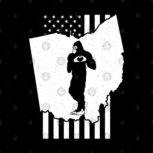 Ohio Bigfoot American Flag by Tesszero