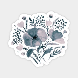 Watercolor poppies bouquet - neutral Magnet