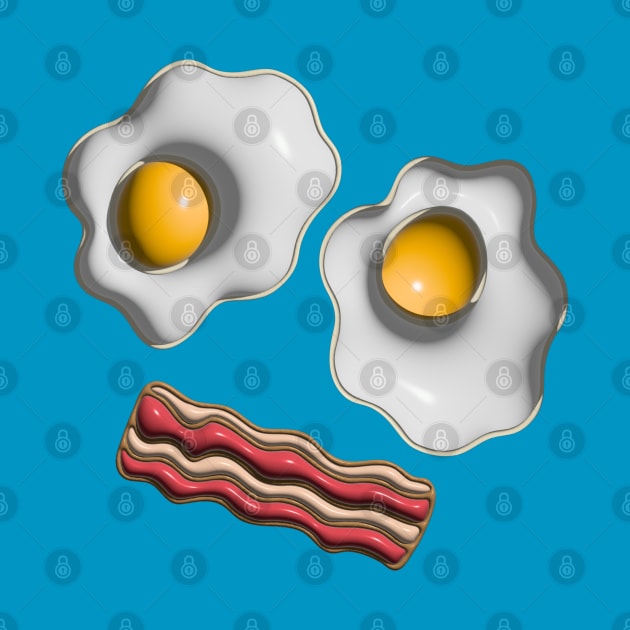BACON AND EGGS FACE Funny Breakfast Fried Eggs - UnBlink Studio by Jackie Tahara by UnBlink Studio by Jackie Tahara