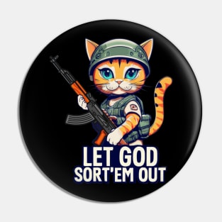 Kitten soldier Pin