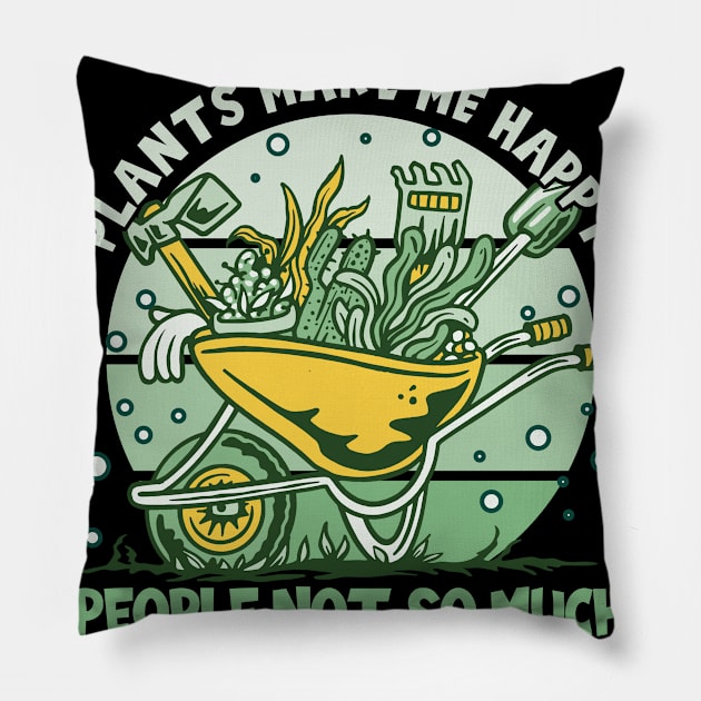 Garden Makes Me Happy Pillow by TK Store