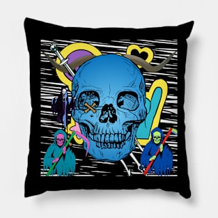 horror scary skull design Pillow