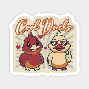 Vintage Cool Ducks, funny dukcs Magnet