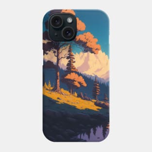 Nature lake in forest mountains landscape Phone Case