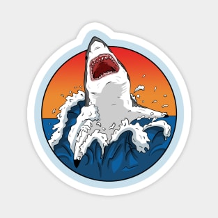 Great White Shark Breaching Magnet