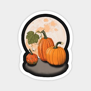 Pumpkin Moon  dark background Magnet