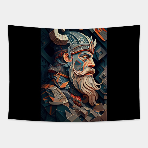 Elder Viking Warrior Tapestry by UVCottage