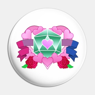 DiceHeart - Bi Banner, Green Dice Pin