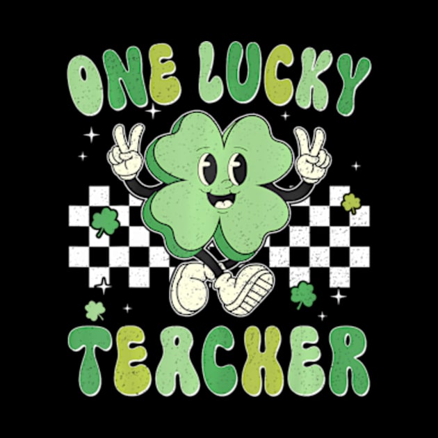 One  Teacher Smile  Retro Groovy St Patricks Day by Joyful Jesters