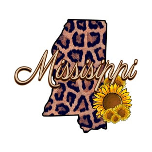 Mississippi State Leopard Print Sunflower Pride T-Shirt