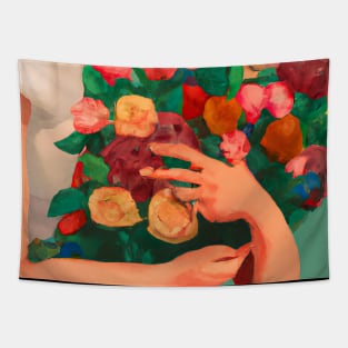 Women with Flowers Tapestry