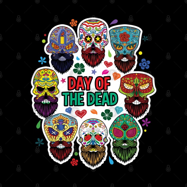 Day of the Dead Bearded Sugar Skulls by RadStar