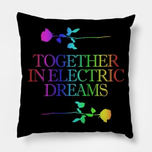 Together In Electric Dreams - 80's Retro Design Pillow