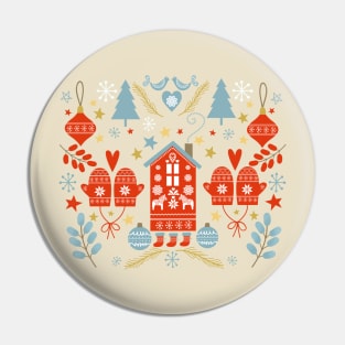 Cozy Laplander Christmas Pattern Pin