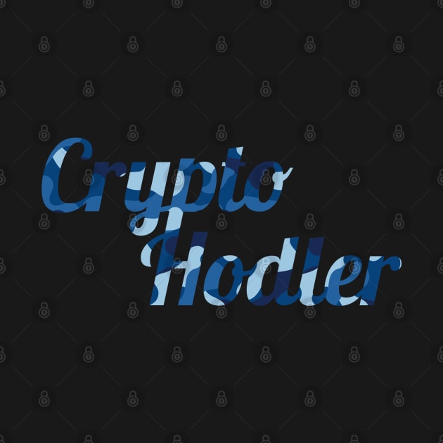 Crypto Hodler Blue Camo Small Logo by felixbunny