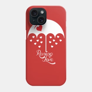 Raining love Red white umbrella Phone Case