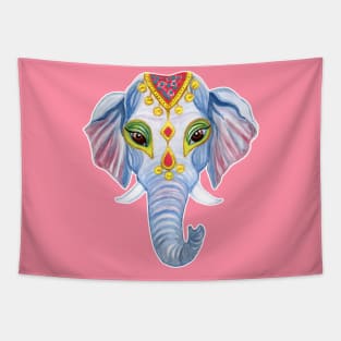 Cute Decorated Watercolor Elephant Tapestry