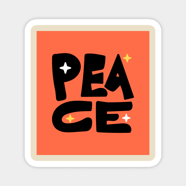 peace doodle art Magnet by yayastudio