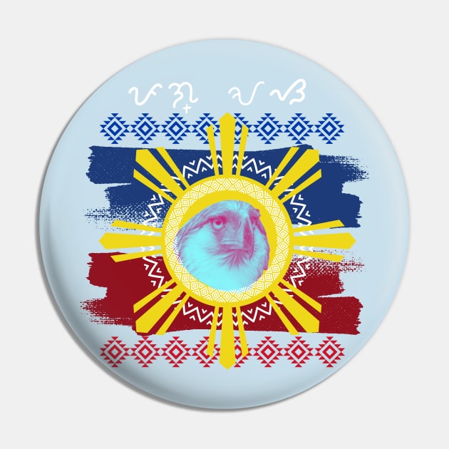 Philippine Eagle Sun with Baybayin Script Pag-asa (Hope) Pin by Pirma Pinas