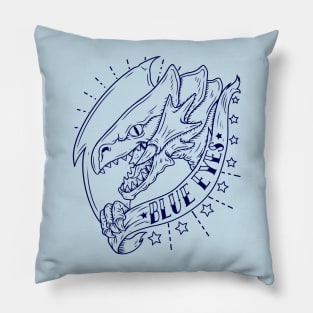 blue eyes- lines Pillow