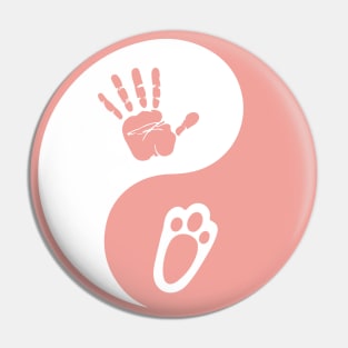 Cute pawprint handprint ying yang for rabbit owner Pin