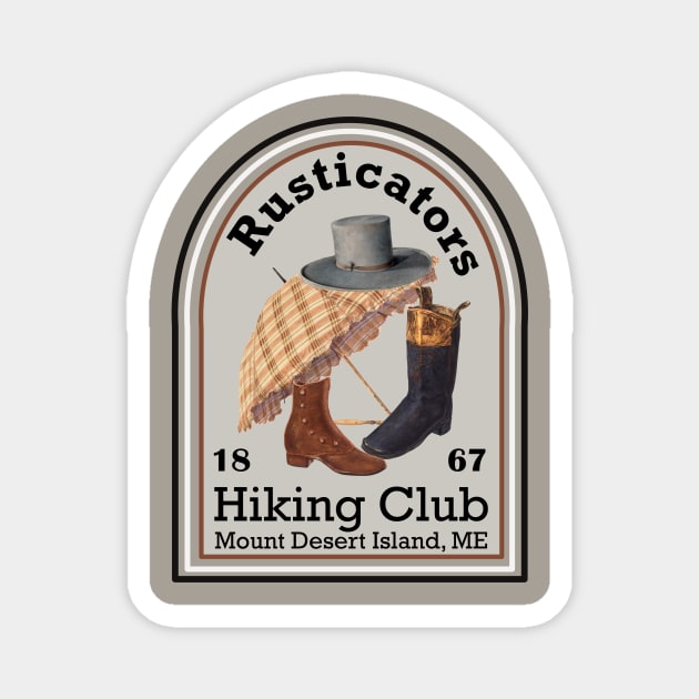 Lispe Rusticators Hiking Club Magnet by Lispe