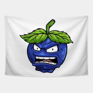 ANGRY BLUEBERRY FACE Tapestry