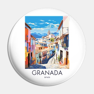 A Pop Art Travel Print of Granada - Spain Pin