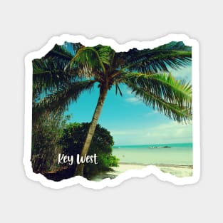 Beautiful photography of Key West Florida blue sky palm tree landscape USA nature lovers Magnet