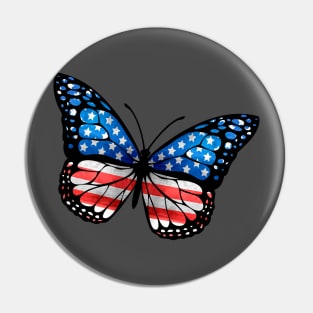 Patriotic USA Butterfly With EEUU Flag Pin