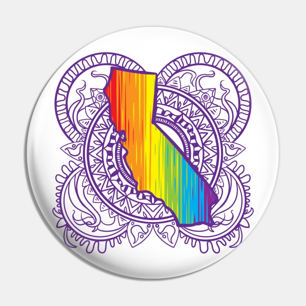 California Mandala Pride Pin by Manfish Inc.