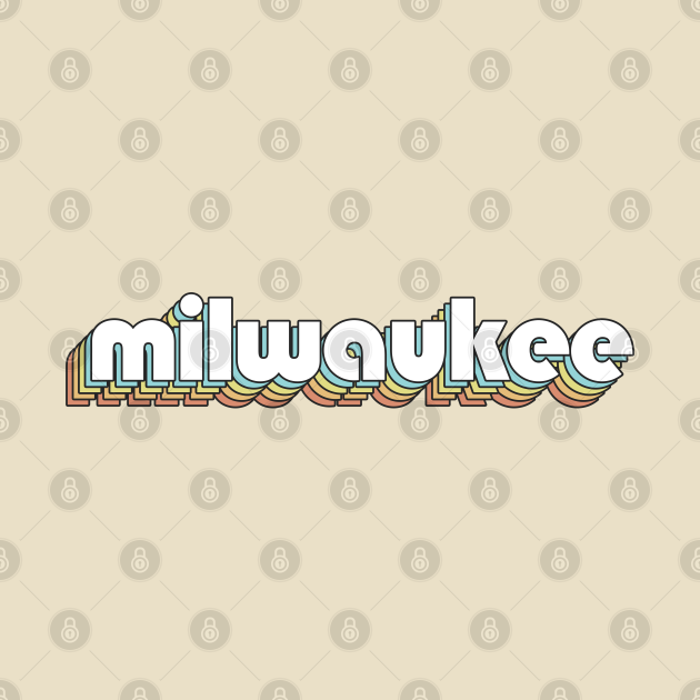 Milwaukee - Retro Rainbow Typography Faded Style
