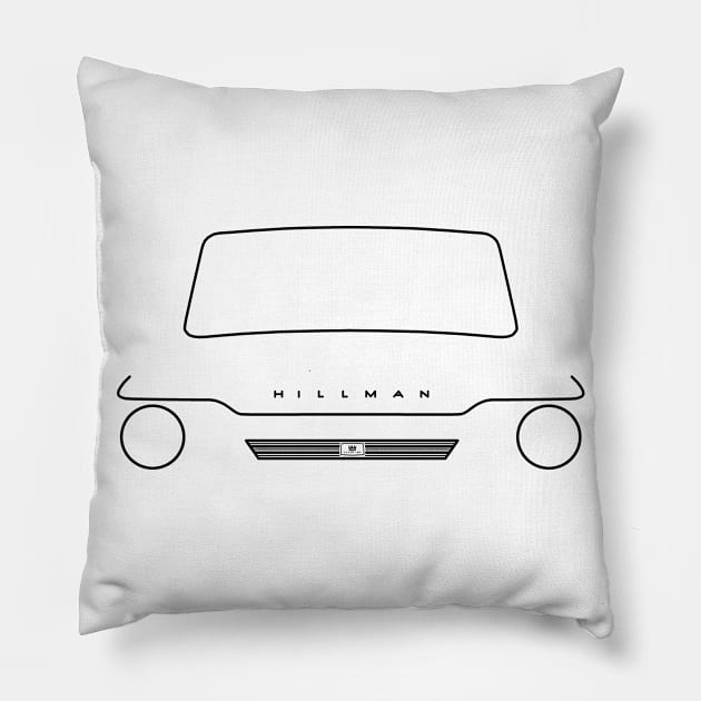 Hillman Super Imp Mark II outline graphic (black) Pillow by soitwouldseem