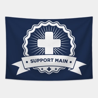 "Support Main" Gaming Emblem Tapestry