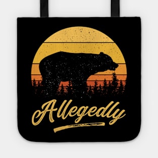 Allegedly Bear Vintage Retro Sunset Distress Gift Tote